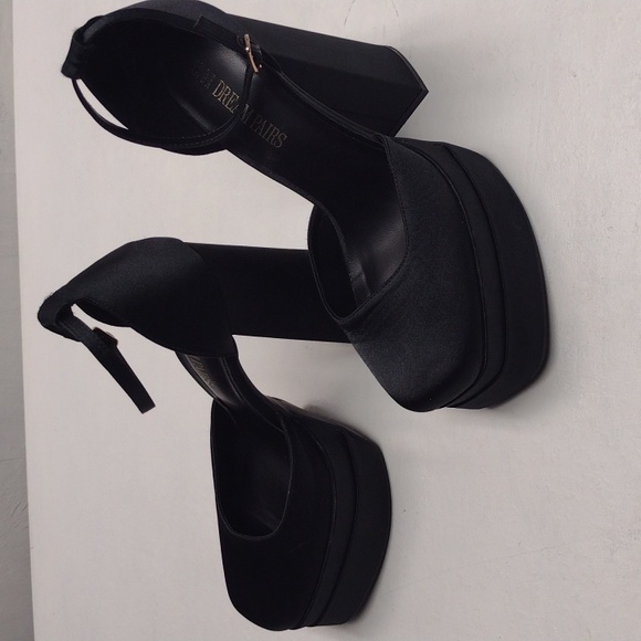 Dream Pairs Black Platform Shoes with High Chunky Heel and Thick Ankle Strap 9.5 - Picture 4 of 11